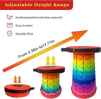 スツール Rainbow Amazon.com: Jihong Upgrade 4.0 Portable Retractable Folding Stool